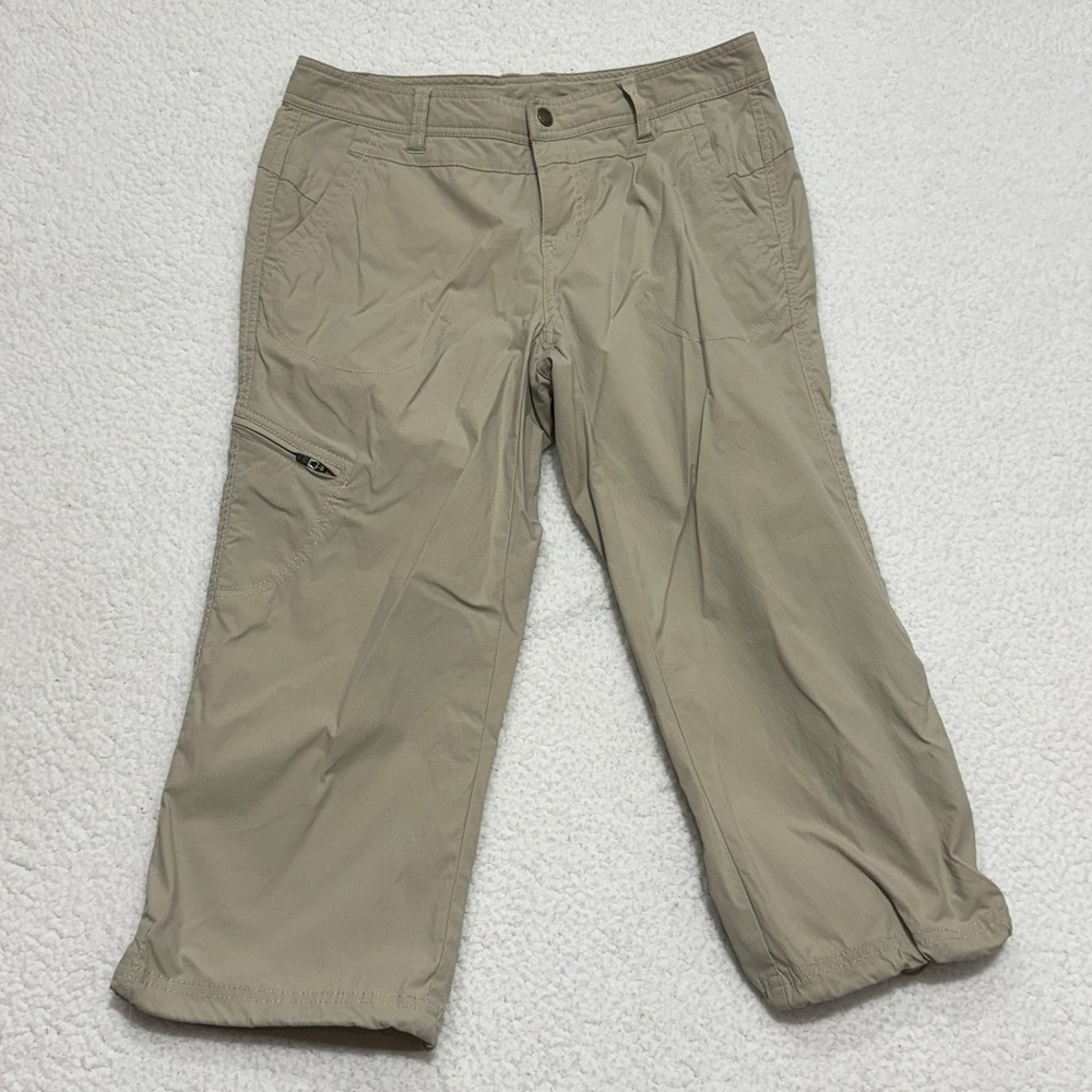 Eddie Bauer Sport Womens Beige Nylon‎ Spandex Hiking Crop Cargo Pants Size 4